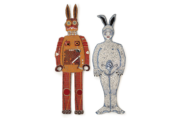 Robo Bunny and Blue Rinse Babe with a Bun in the Oven